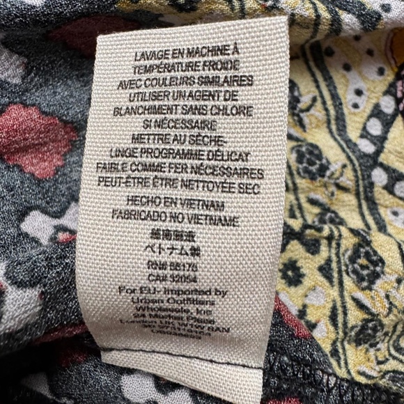 Free People Charlotte Sleeveless Printed Long Top Fall Colors Women's Large Boho - Picture 9 of 11